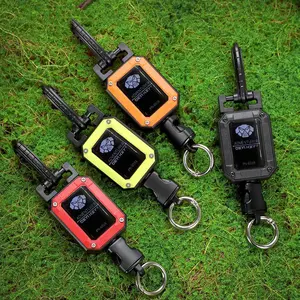 Outdoor High Rebound Easy Pull Button, 1 Count Camping Anti-loss Stretch Rope Extension Line, Easy To Pull Key Chain, Mountaineering Retractable Key Chain