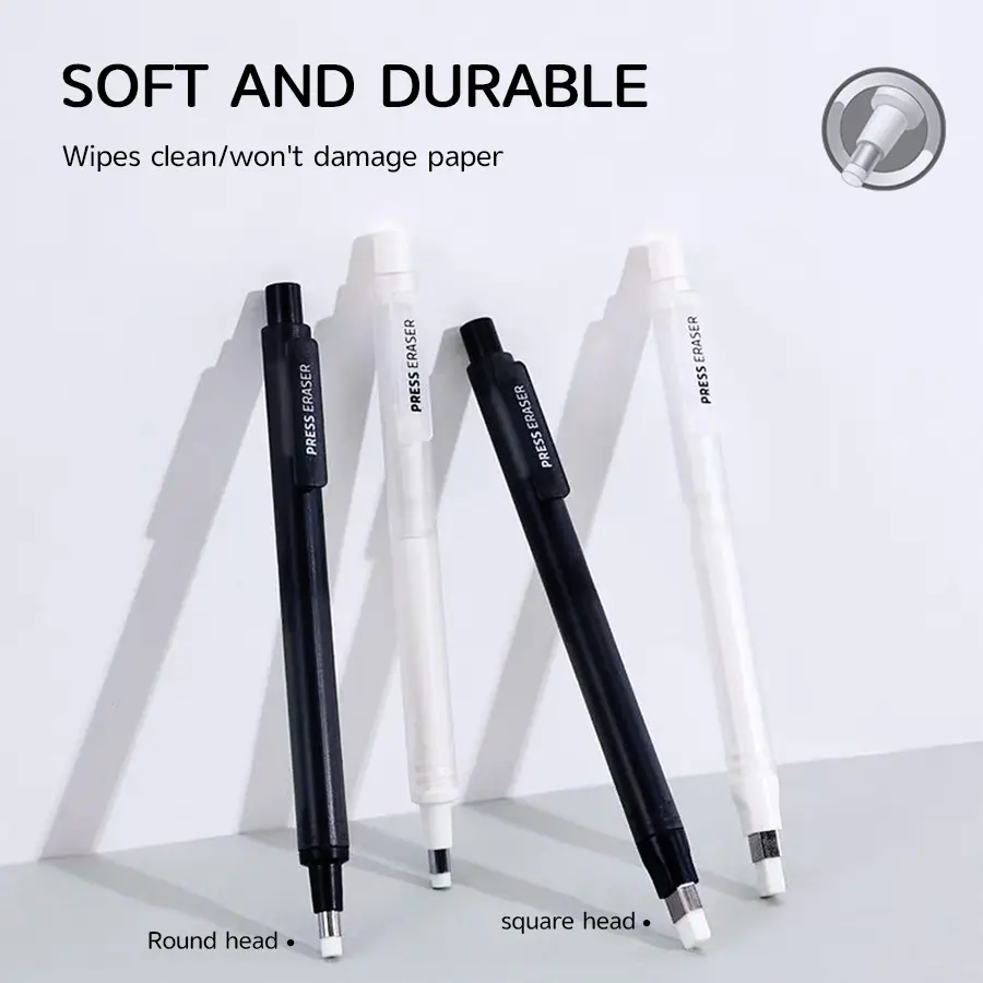 Professional Art Drawing Eraser, Dust-Free Button Design, Ideal for Quick Sketches, Eraser, Dual-Headed Pencil Shape, Daily Use, Art Supplies, Art Materials