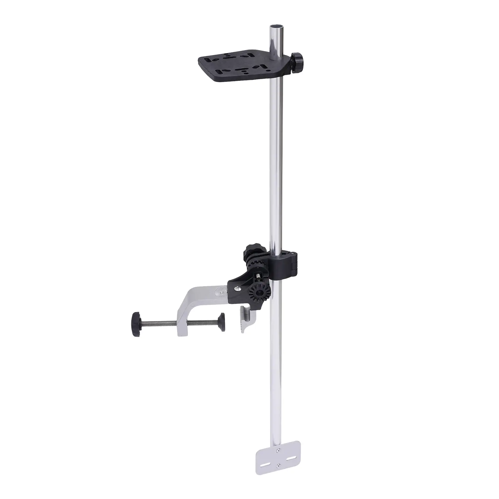 Portable Fish Finder Bracket Universal Transducer Mount with 360 Degree Rotatable Clamp Adjustable Height Max Opening 3 15 Inch Nylon Aluminum Alloy for Kayak Canoe Boat Fishing Accessories