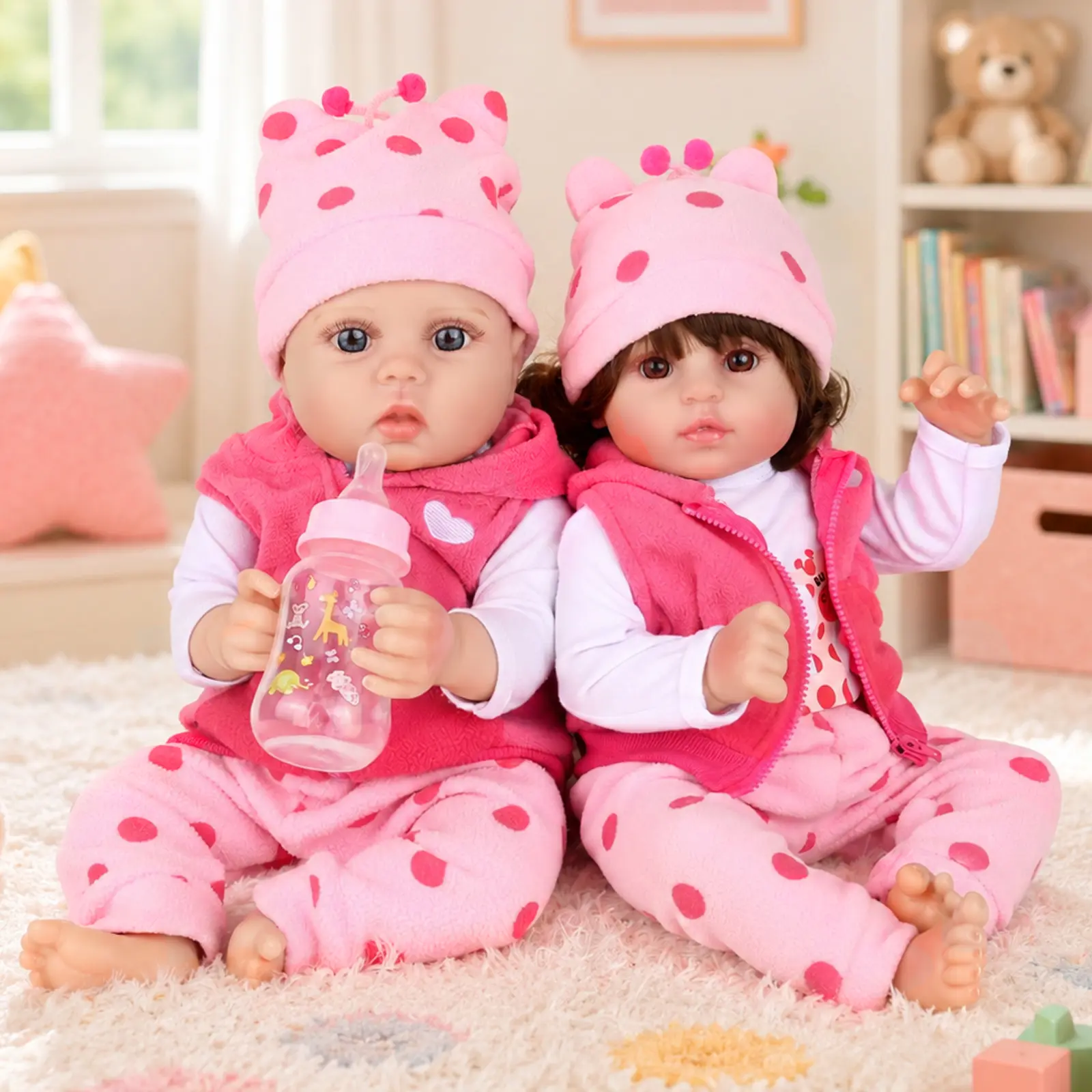 【WOOROY】 22" Reborn Baby Doll, Lifelike Newborn Baby Doll with Hand-Painted Hair, Soft Vinyl Limbs & Cloth Body, Realistic Baby Doll Gift for Kids Ages 3+, Birthday & Christmas Gift