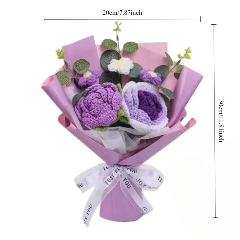 Hand-knitted rose bouquet, everlasting flowers, the perfect gift for her