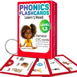 English Alphabet CVC Flash Cards – Learn to Read Set for Kids Ages 3-5 and 4-8 – Phonics Cards for Toddlers 2-4 Years and Kindergarten – Reading Tools for Early Literacy & Phonemic Awareness