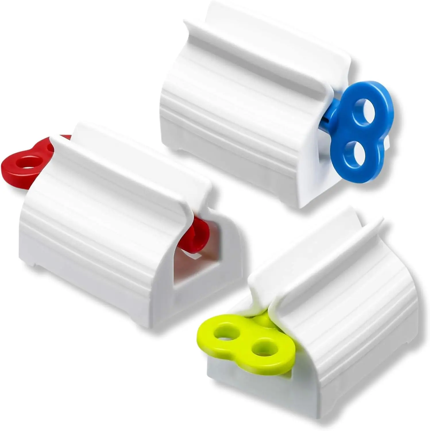 6-Count ABS Rolling Tube Toothpaste Squeezer with Rolling Shaft, Modern Plastic-Aluminium Manual Wringer, Bathroom Toothpaste Holder Stand for Waste Reduction & Handheld Cream Dispenser Gift