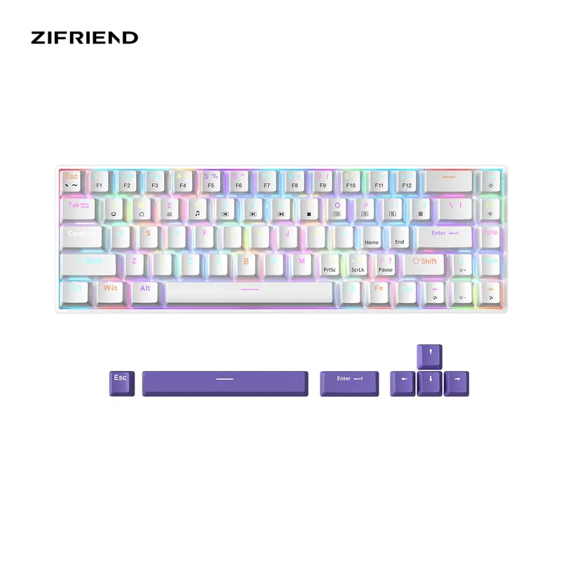 FURYCUBE x ZIFRIEND TK68 Ergonomic 60% Mini Gaming Keyboard, 68