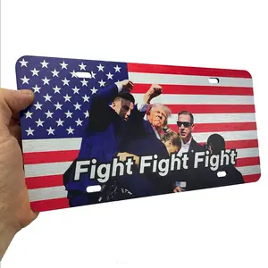 Donald Trump "Fight Fight Fight" Novelty License Plate - 6x12 Aluminum Composite - UV Printed Car Tag - Made in Georgia, USA