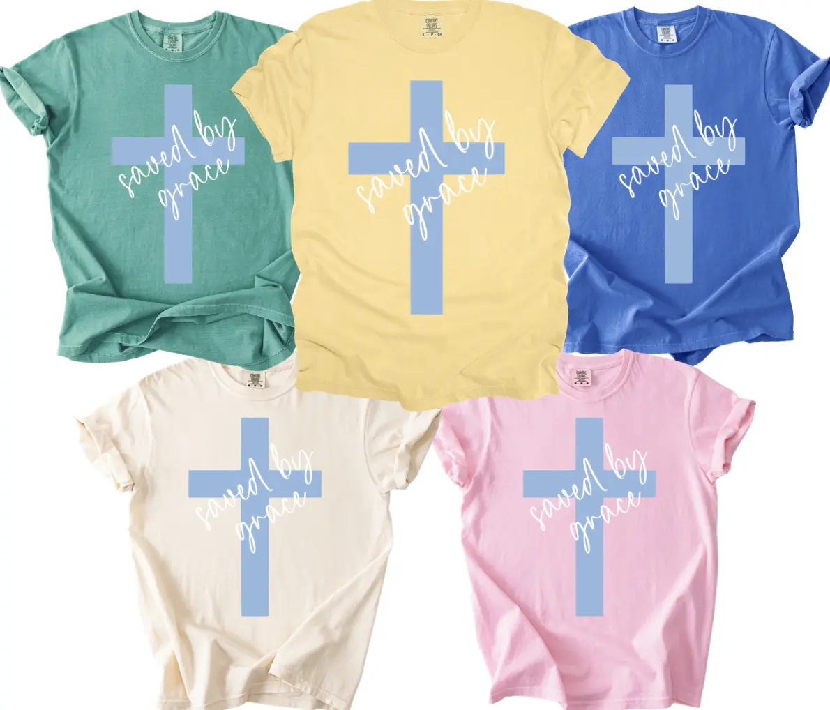 Saved By Grace Christian Easter Spring Summer T-Shirt