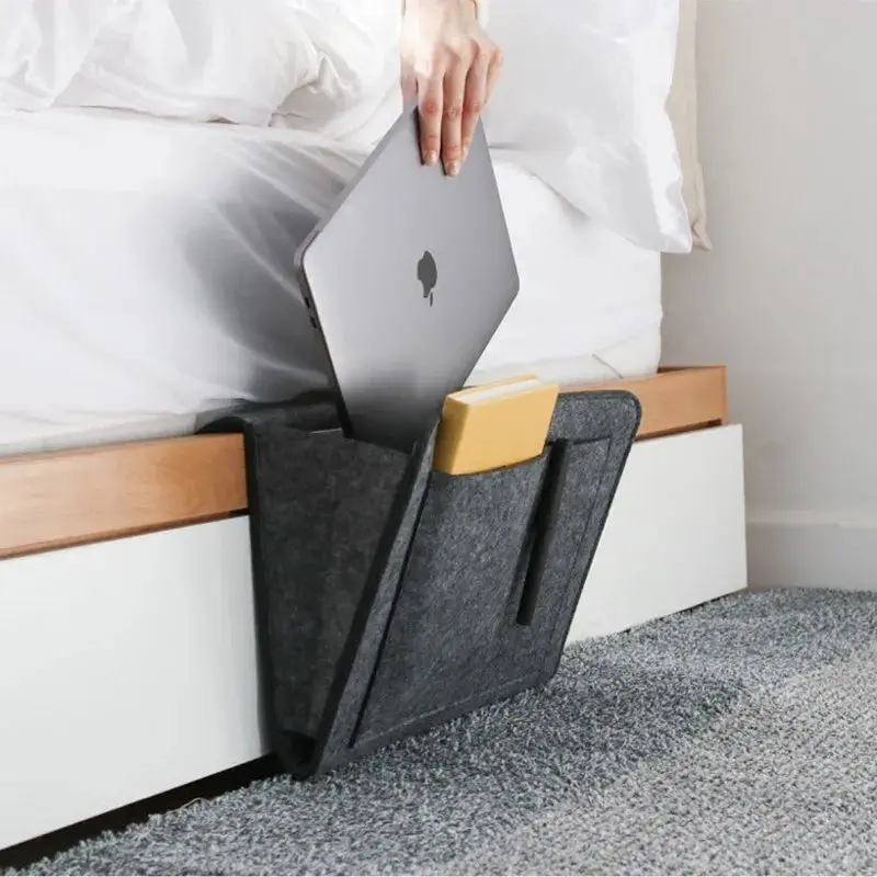Felt Bedside & Sofa Storage Organizer – Dorm, Bedroom, or Living Room Caddy
