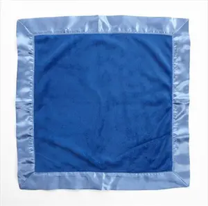 212 MAIN Simplicity Blue Binky Blanket - Cozy Throw Blanket, Soft Warm Cotton-Polyester Minky Fabric Square Bedding Linen Accessory, Soft Warm Blanket