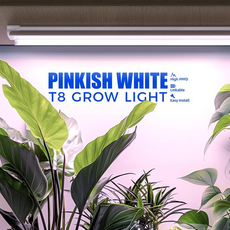 Barrina T8 LED Grow Lights, Full Spectrum, 180W(6 x 30W, 1000W Equivalent), 3ft Grow Light Strips, Linkable Design, Pinkish White, 6 Packs