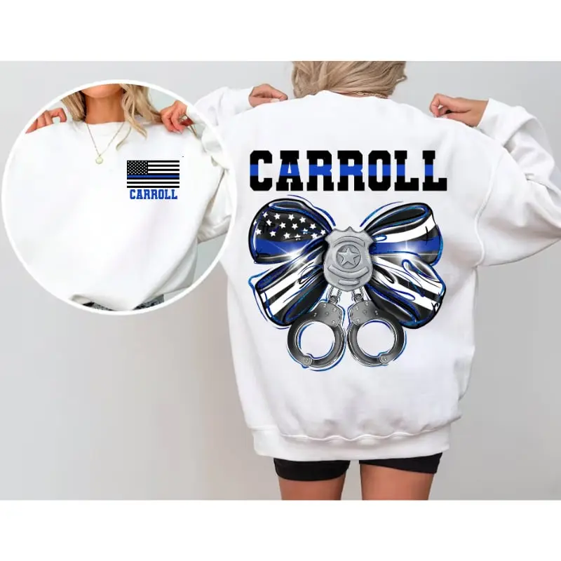 Custom Police Sweatshirt – Thin Blue Line Bow Police Support Tee