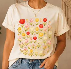 Tulip Floral Graphic Tee | Spring Flower Shirt | Bella Canvas