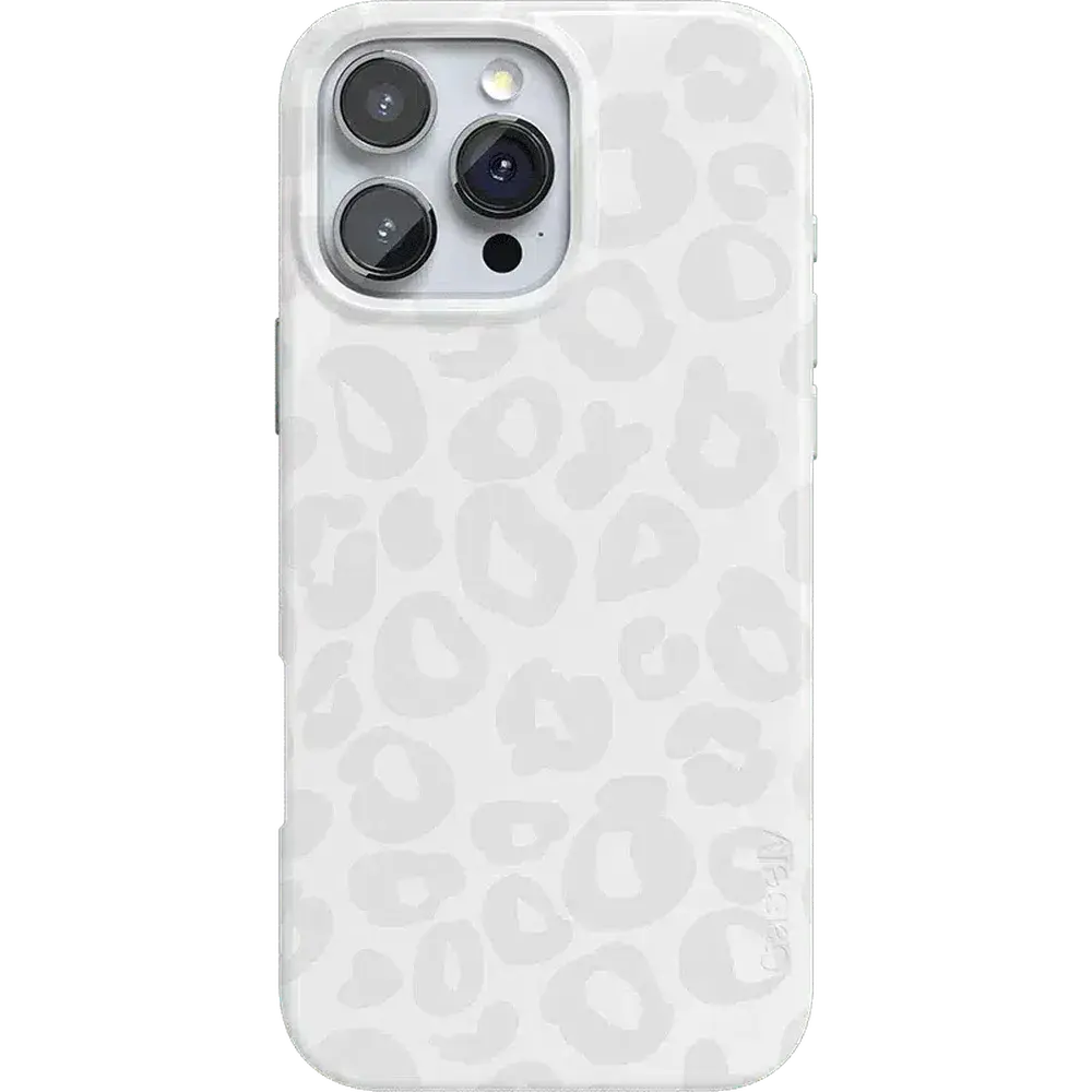 Casely iPhone 16 Pro Max Case | Into the Wild | White Snow Leopard | Compatible with MagSafe | Classic Ultra Thin Design