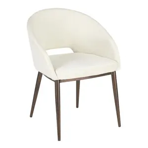 Dreamzon Renee Contemporary Chair in Copper Metal Legs with Cream Velvet by LumiSource