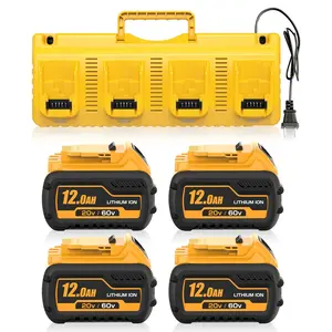 DCB609 12Ah 60V Max Replacement Battery for Dewalt 20V/60V Max Battery and DCB104 Charger DCB606, DCB609-2, DCB606-2, DCB612, Compatible with Dewalt Flexvolt 20V/60V Power Tools with LED Indicator(