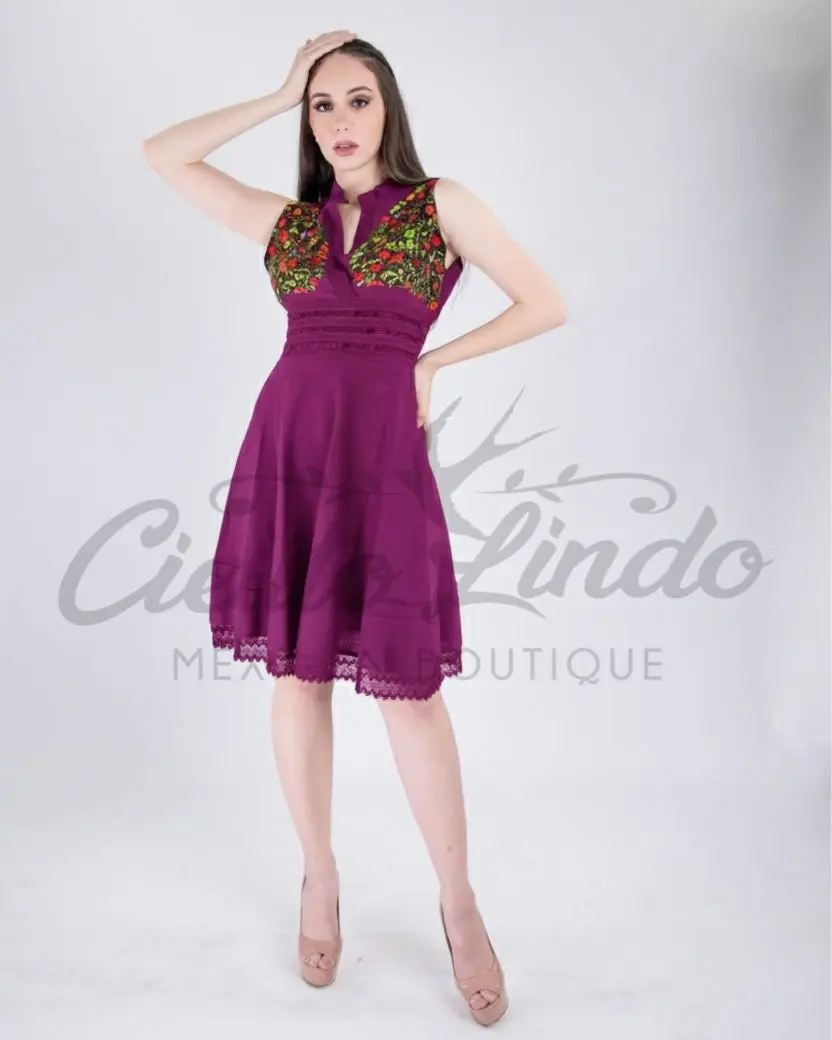 Karen Mexican Magenta Dress