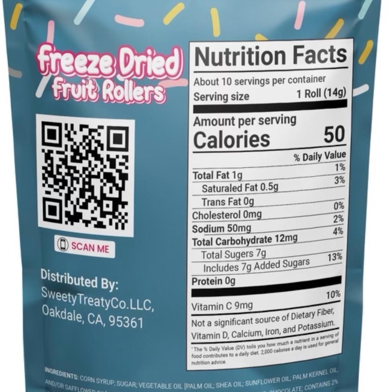 Freeze dried fruit rollup 2 roll  marshmallow fluff Sweet Crunchy