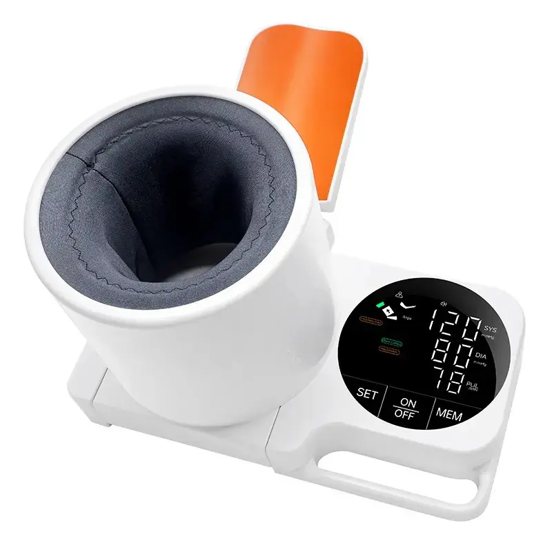 Upper Arm Blood Pressure Monitor for Home & Family Use, Barrel-Design 1-Touch Machine, Auto-Fit Wide Range 7.1"-16.5", 3-Color Backlight, 2 Users with 2×99 Memory