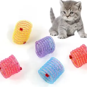 5pcs Pet Toy Colorful Tube Elastic Spring Cats Spring Elastic Training Interactive Toys in Assorted Colors for Cats