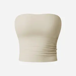 MFVIM Minimalist Short Sleeveless Camisole Top for Women - Slim-Fitting Ribbed Knit Sports Bra in Black - Casual Summer Clothing Style Fabric