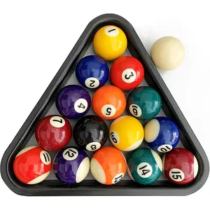 Mini 1-1/2 Inch Complete 16 Balls Billiard Ball Set, American Style Resin Pool Balls, Pool Table Accessories