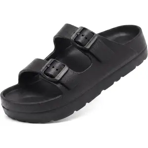 Haifago Women's Platform Sandals with Arch Support, Summer Beach Slides Adjustable Buckle Comfortable Lightweight EVA Slip on Slide
