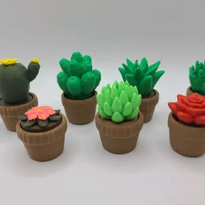 Cactus & Succulent Plant Fidget Clickers - Assorted Colors with Flower Accents - Perfect for Stress Relief and Fun