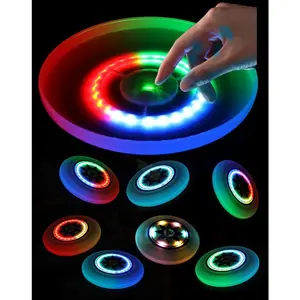 NebulaGlide -25 RGB LEDs Frisbee, Flying Disc, Extremely Bright at Night, 8 Smart Modes, Manual Light Up, Rechargeable, Best Birthday Gift for Men/Boys/Teens/Kids, 175g Waterproof, Enjoy Camping