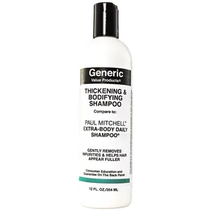 Generic Value Products Thickening & Bodifying Shampoo, Helps Repair Damaged Hair, Improves Strength, For Thicker and Fuller Looking Hair, Gentle Cleansing, 12 Oz