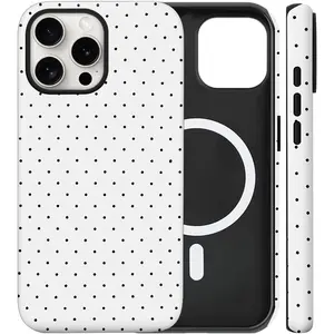 Cute Polka Dot MagSafe Matte Phone Cover For iPhone 17 Pro Max 16 15 14 13 12 11 for Samsung S21 S22 S23 S24 S25 S26 Phone Case, Slim Shockproof TPU + Hard PC Protective Cover Compatible with MagSafe, Designed for Women Girls