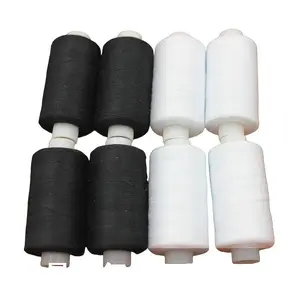 500 Yards Premium Black & White Sewing Thread for Crafting Waxed Thread