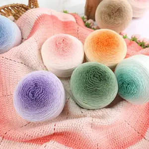 Gradient Five-Strand Wool Yarn Set, All-Season DIY Hand Knitting Crochet Thread, Soft Gradient Colored Wool Craft Yarn, Premium Weaving Supplies, Perfect for Handmade Scarves, Hats, Blankets, Vests and Daily Garments, Skin-Friendly Durable Knitting Thread