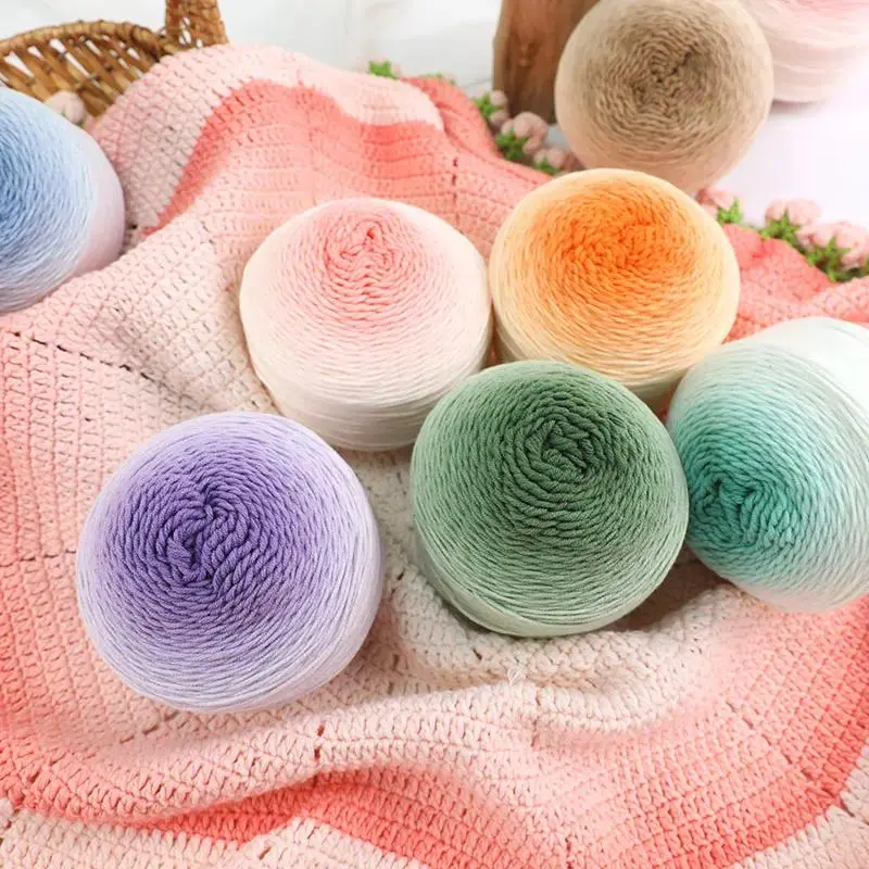 Gradient Five-Strand Wool Yarn Set, All-Season DIY Hand Knitting Crochet Thread, Soft Gradient Colored Wool Craft Yarn, Premium Weaving Supplies, Perfect for Handmade Scarves, Hats, Blankets, Vests and Daily Garments, Skin-Friendly Durable Knitting Thread