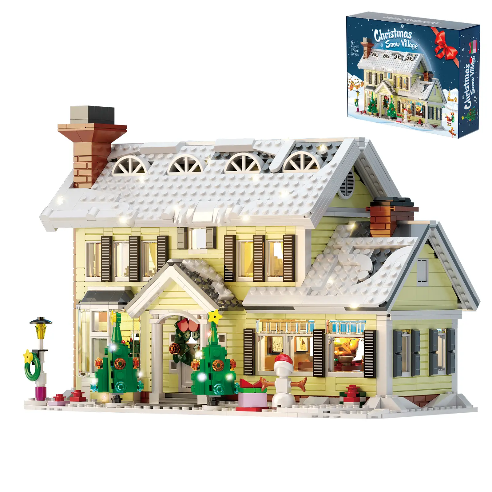 Christmas Snowvy Village Building Blocks Set, Create Your Own Winter Wonderland, Perfect for Christmas Fun and Decorations (1156 pcs)