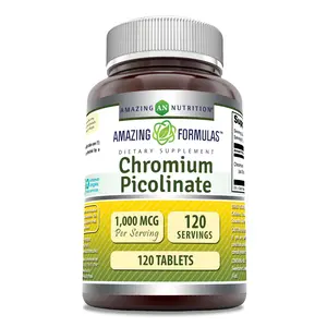 Amazing Formulas Chromium Picolinate Supplement | 1000 Mcg per Serving | 120 Tablets | Non-GMO | Gluten-Free | Made in USA