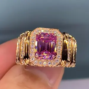 1 Engagement Ring, Classic 4-Prong Setting with Square-Cut  Synthetic Synthetic Cubic Zirconiaia, Wide Band Wedding Ring, Party Banquet Luxury Jewelry Accessory, for Teenager, Square Rings, Classic Band Rings