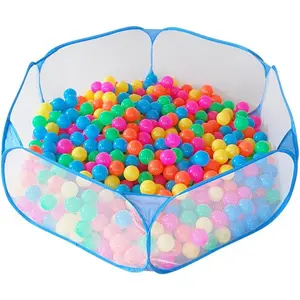 Portable Cute Blue Hexagon Children Ball Pit, Indoor Outdoor Easy Folding Ball Play Pool Kids Toy Play Tent with Carry Tote, Balls Not Included