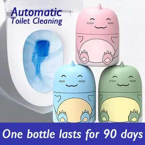 Joy Some Automatic Toilet Bowl Cleaner Bottle Cute Dinosaur Shaped with Ocean Jasmine & Peach Scent Lasts 90 Days Essential Home Cleaning Product