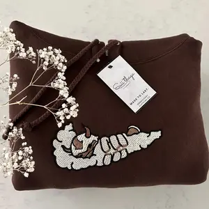 Flying Bison on a Cloud, Anime Embroidered Sweatshirt,  Aesthetic 2000s Anime-Inspired Sweater, Gift for Fans, Yip Yip Appa Embroidery Sweater