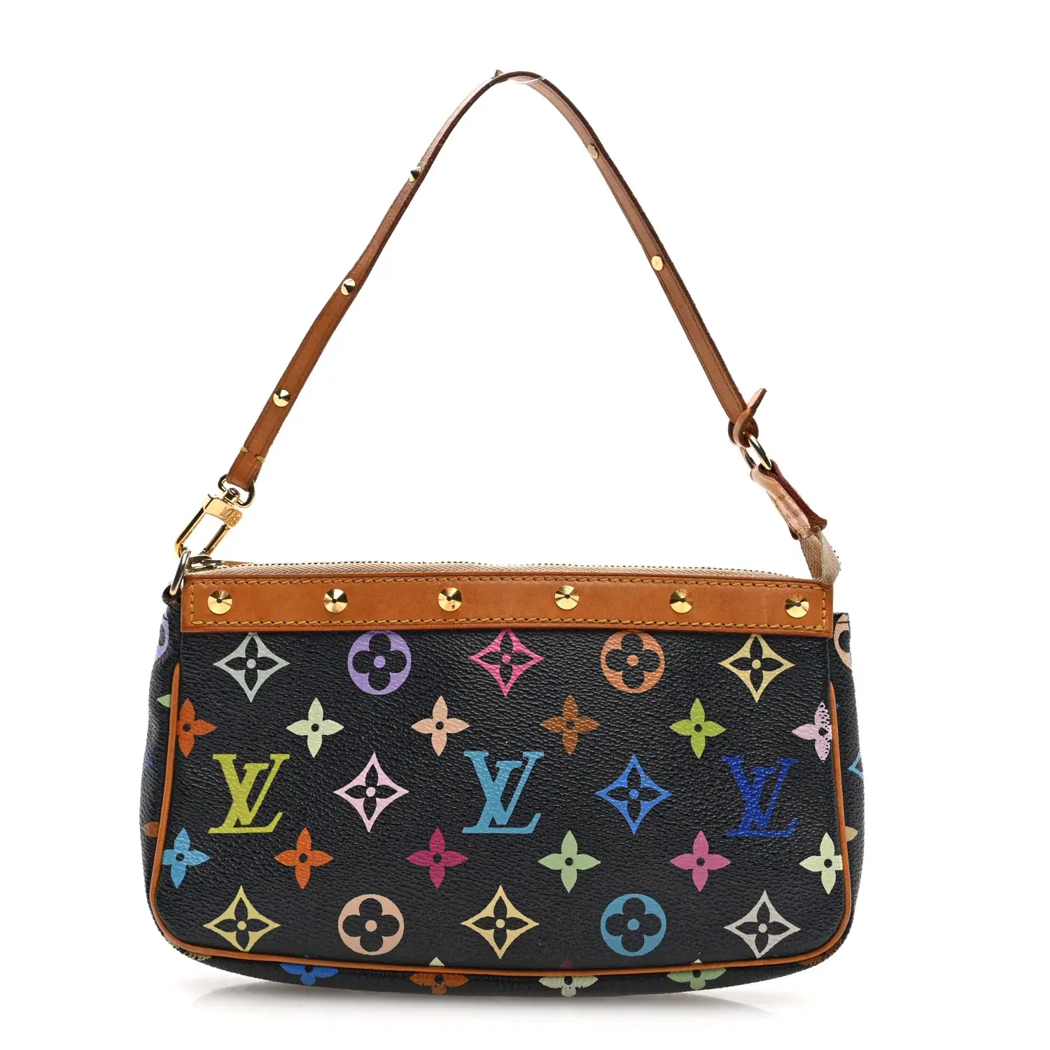 Pre-owned Louis Vuitton Leather Shoulder Bags Monogram Multicolor Pochette Accessories Black
