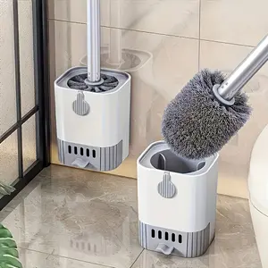 Wall-mounted long-handled toilet brush set - flexible design without dead ends, easy to clean the bathroom, including brackets - essential supplies Toilet Cleaning System Bathroom Brush Cleaner