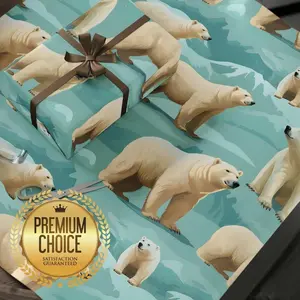 Polar Bears Wrapping Paper Rolls, Polar Bears Gift Wrap, Winter Bears Gift Wrap, Christmas / Birthday Gift Wrap Rolls, Icy Bears