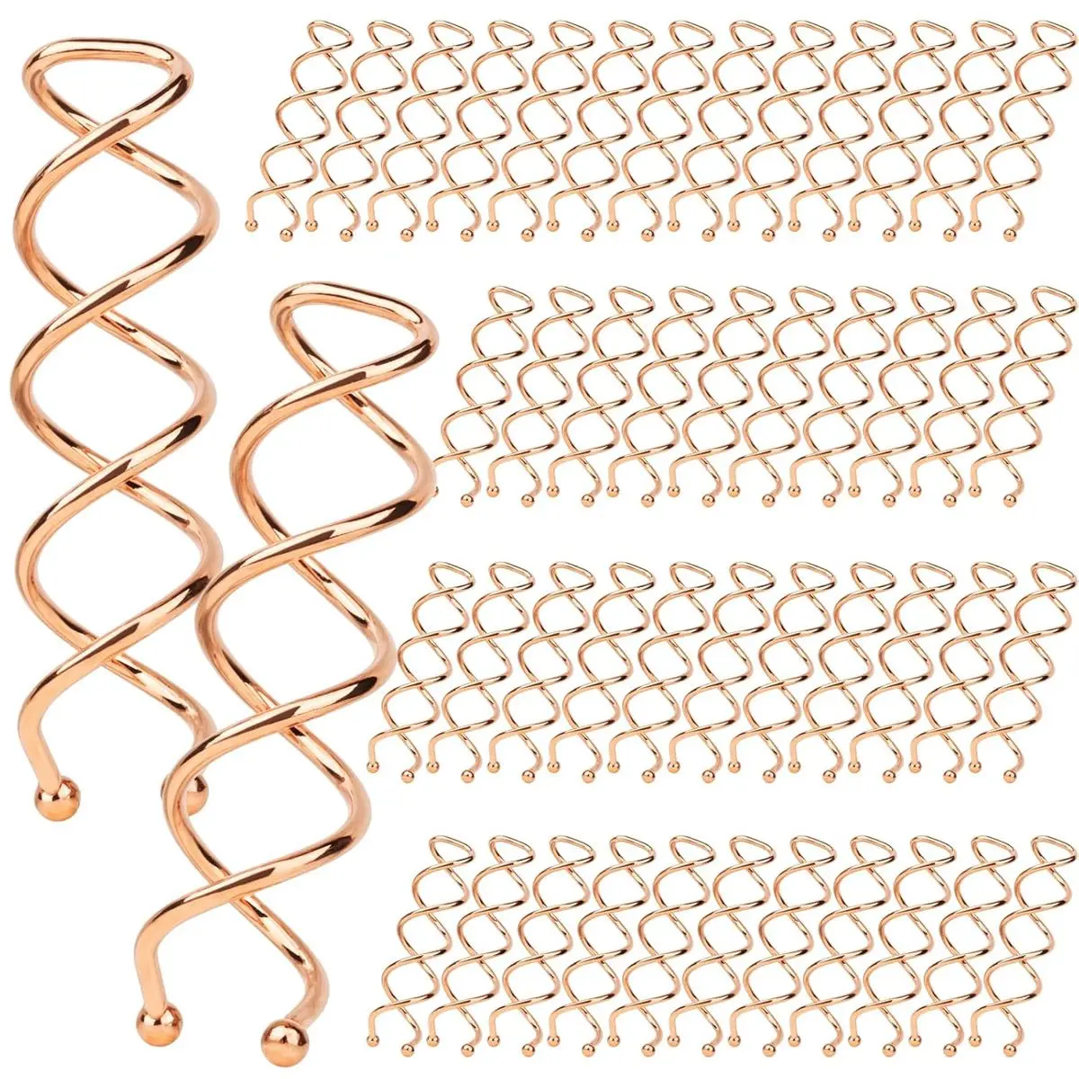50PCS Spiral Hair Pins, Spin Pins Spiral Bobby Pins for Girls, Women and Kids, Non-Scratch Round Clip & Bun Twist, Stylish Bun Bobby Pins, Premium Spin Pins for Hair, Rose Gold