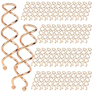 50PCS Spiral Hair Pins, Spin Pins Spiral Bobby Pins for Girls, Women and Kids, Non-Scratch Round Clip & Bun Twist, Stylish Bun Bobby Pins, Premium Spin Pins for Hair, Rose Gold