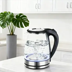 PNOYK 2.0L Electric Glass Kettle 110V 1500W Fast Boiling BPA-Free Borosilicate Wide Mouth Auto Shut-Off Cool-Touch LED Indicator 360° Base Home Appliance Back-to-School Gift