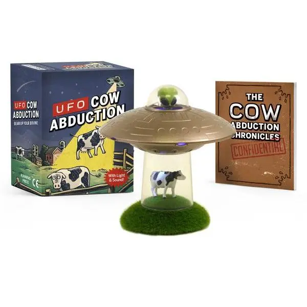 UFO Cow Abduction Mixed Media Interactive Toy Book - Mini Cow, Magnetic Beam Pull, Sound + Light Show, LED Lights, Faux Grass, Illustrations, Included Battery by Author Matt Smiriglio (Literature & Art)
