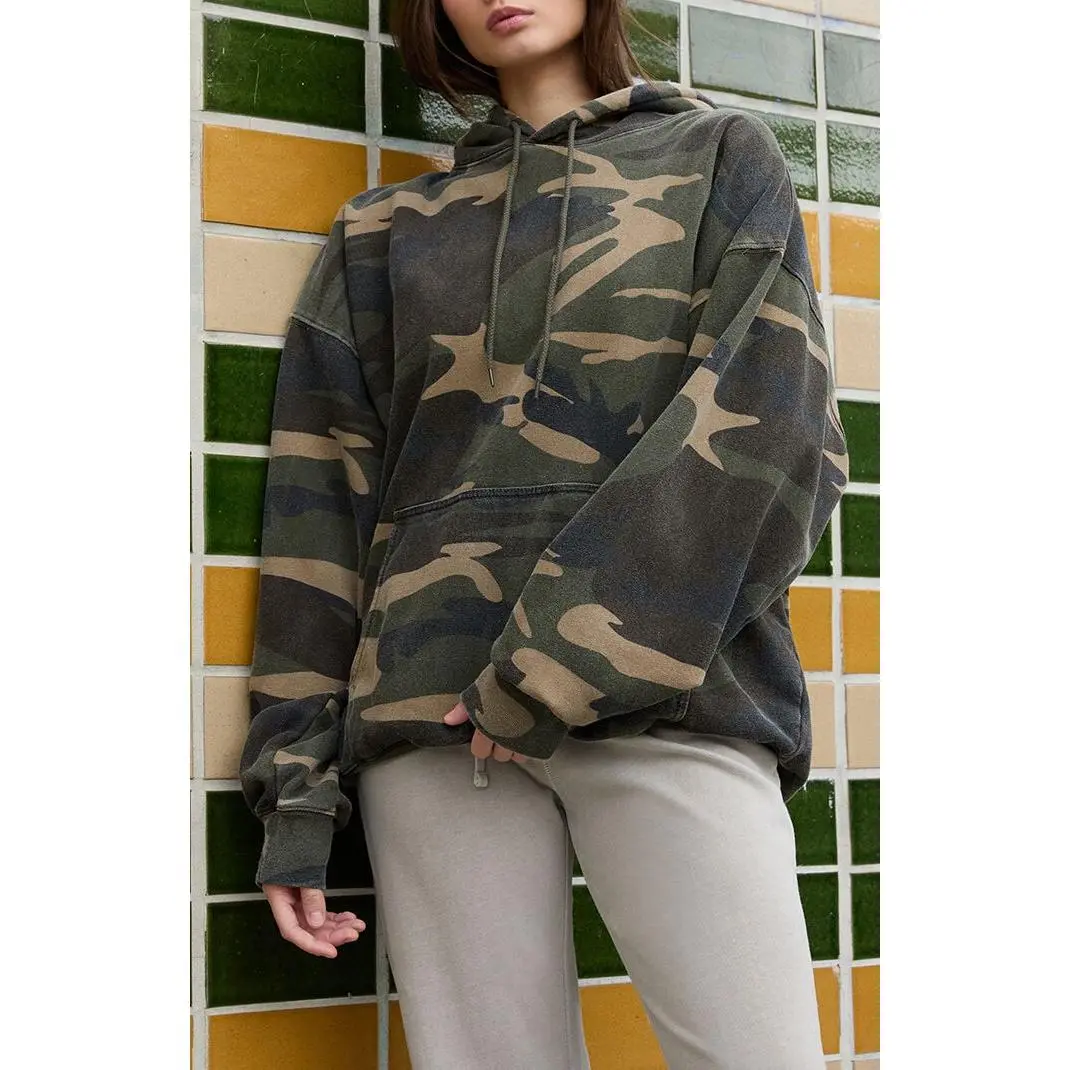 John Galt Women's Camo Christy Oversized Hoodie