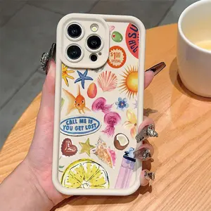 Cute Cartoon Pattern Phone Case, Decorative Phone Protector Cover, Phone Accessories Compatible with iPhone 11 12 13 14 15 16 Pro Max/Pro/Plus, Casing