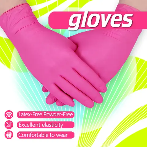 Disposable ABS Cleaning Gloves, 6mil Thick One-Size Comfort Series Snug-Fit Powder-Free Waterproof Dirt-Proof Tear-Resistant, Multi-Pair 50-150 Count Bag for Home & Work Use
