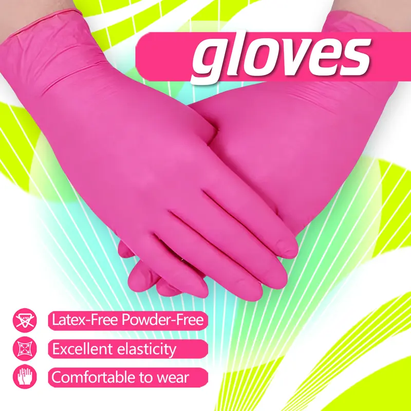 Disposable ABS Cleaning Gloves, 6mil Thick One-Size Comfort Series Snug-Fit Powder-Free Waterproof Dirt-Proof Tear-Resistant, Multi-Pair 50-150 Count Bag for Home & Work Use