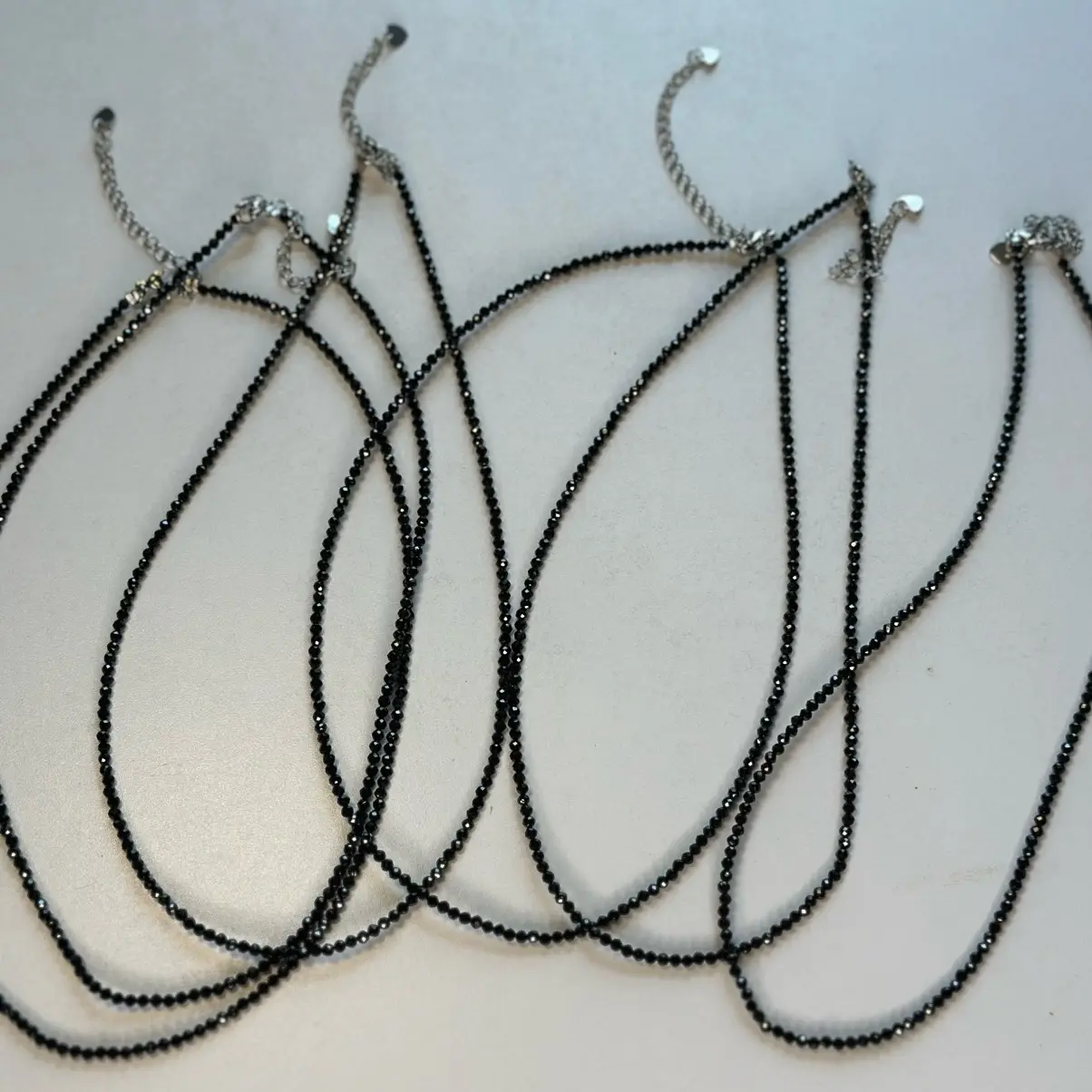 Faceted Natural Black Spinel Necklace - Fashion Accessory for Women